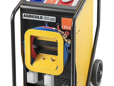  OKSYS AGRICOLD 302 AIRCOMACHINE VULSTATION  R134A VOOR MOBIEL BUITENGEBRUIK