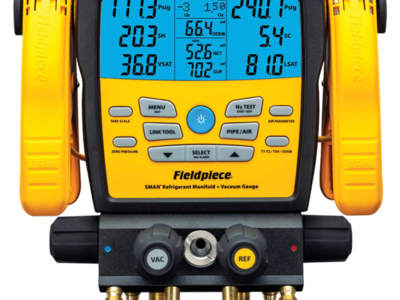 FIELDPIECE Digital 4-weg manifold SM482VINT SMAN® + ingebouwde vacuümmeter + type K temperatuurklemmen en thermokoppel incl. opbergtas A1/A2L/A3