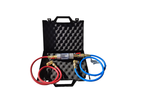 Diagnose set, kijkglas; visueel testen op polymerisatie en onzuiverheden in uw a/c systeem R134A & 1234YF met filter 