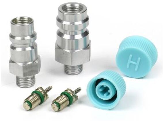 R134A Hoge en lage druk snelkoppelingen SET met uitwendig schroefdraad, ASIA Modellen