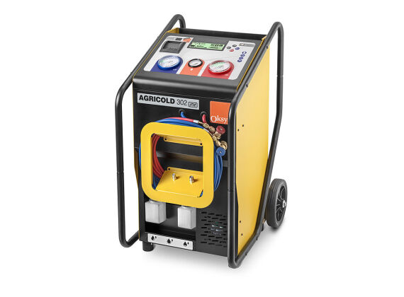  OKSYS AGRICOLD 302 AIRCOMACHINE VULSTATION  R134A VOOR MOBIEL BUITENGEBRUIK