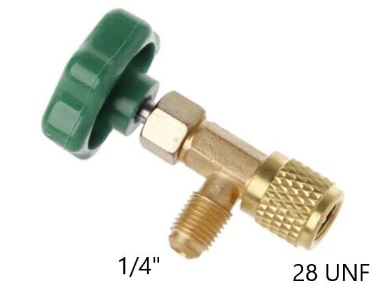 HECAPO F 28UNF x M 1/4 INCH SAE   tbv R600 R290 met valve depressor