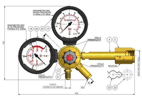 Formeergas reduceerventiel 0-60 BAR HVAC  119,00