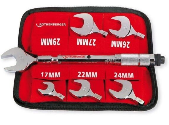 Rothenberger moment steeksleutelset 8-delig 17-22-24-26-27-29 mm torgue wrench set 