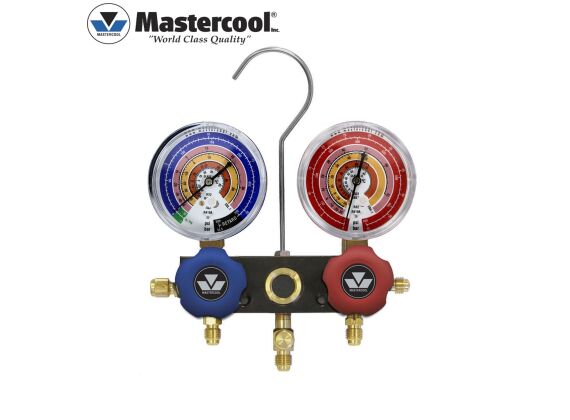 Mastercool 93661-EB1  R32 R410A R407C R22 2 weg manometerset  klasse 1.0 drukmeter