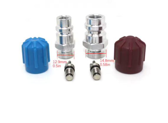 R134A Hoge en lage druk snelkoppelingen SET met uitwendig schroefdraad, EU Modellen 