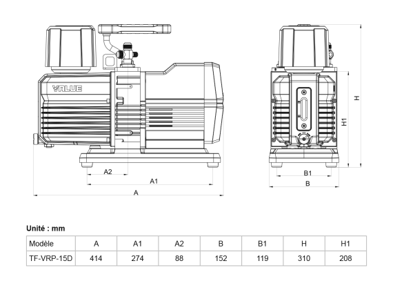 Value VRP-15D 5 MICRON 425L/MIN Vacuümpomp 698,00 