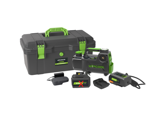 WIPCOOL Accu Vacuümpomp 2F2BRK A2L (R32) 142L/min MAKITA + BOSCH  + 220V ADAPTER ACTIE!!
