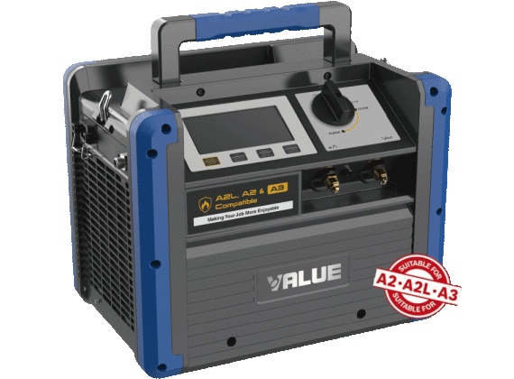 VALUE A2L + A3 VRDDF 1089,00 RECOVERY UNIT (R32, R600 R290) + CERTIFICERING BRANDBARE GASSEN 