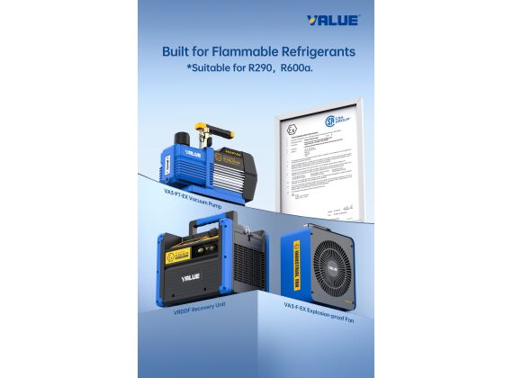 VALUE A2L + A3 VRDDF 1089,00 RECOVERY UNIT (R32, R600 R290) + CERTIFICERING BRANDBARE GASSEN ATEX