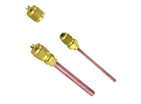 Soldeer nippel met Shrader ventiel 1/4 INCH SAE 125MM