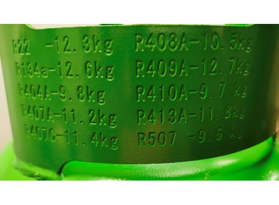 1-2023 productie, 1 Valve cilinders voor regeneratie / Recycling 12,5L met EU KEUR (olie vrije cilinders)