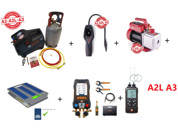 BRL100 (A1/A2/A2L/A3)  BASIS SET PRO  BOSCH-TESTO-ROBINAIR-VETEK R290 R600