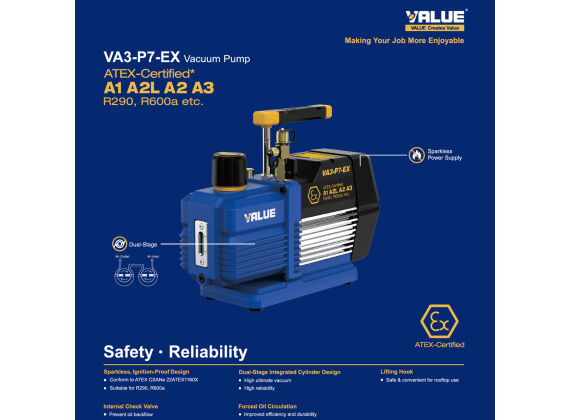 VALUE VA3-P7-EX ATEX 198L minute 15 MICRON R290 R600 A2L A3