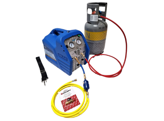 Value VRR12L-R32 Set recovery machine plus slangen en kraan en fles, voor regeneratie of recycling