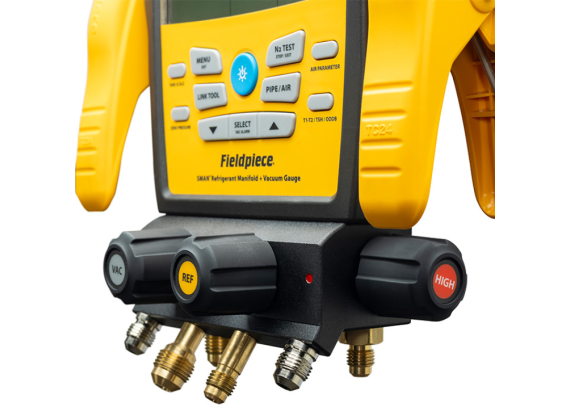 FIELDPIECE Digital 4-weg manifold SM482VINT SMAN® + ingebouwde vacuümmeter + type K temperatuurklemmen en thermokoppel incl. opbergtas A1/A2L/A3
