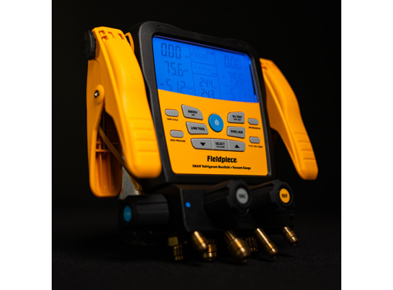 FIELDPIECE Digital 4-weg manifold SM482VINT SMAN® + ingebouwde vacuümmeter + type K temperatuurklemmen en thermokoppel incl. opbergtas A1/A2L/A3