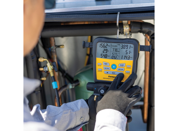 FIELDPIECE Digital 4-weg manifold SM482VINT SMAN® + ingebouwde vacuümmeter + type K temperatuurklemmen en thermokoppel incl. opbergtas A1/A2L/A3