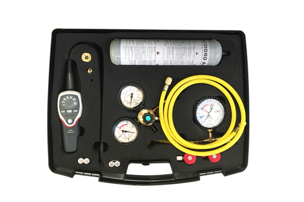 Formeergas set mobiel met 2 liter formeergas R134A 1234Y R32 R410A lekdetectie  0-50Bar 