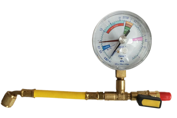 HVAC manometer afpersschaal tot 50Bar met gasindicatie tbv stikstof en formeergas 