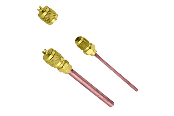 Soldeer nippel met Shrader ventiel 1/4 INCH SAE 125MM