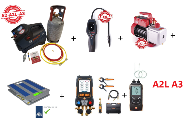 BRL100 (A1/A2/A2L/A3)  BASIS SET PRO  BOSCH-TESTO-ROBINAIR-VETEK R290 R600