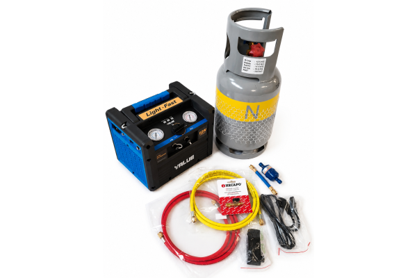 VALUE VRR12N Set recovery machine plus slangen en kraan en cilinder, voor regeneratie of recycling