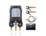 Testo 550s Smart set (BRL100) Slimme digitale manifold met draadloze tang-temperatuurvoelers en set van 3 vulslangen 05645503